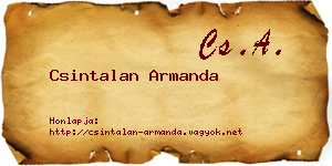 Csintalan Armanda névjegykártya